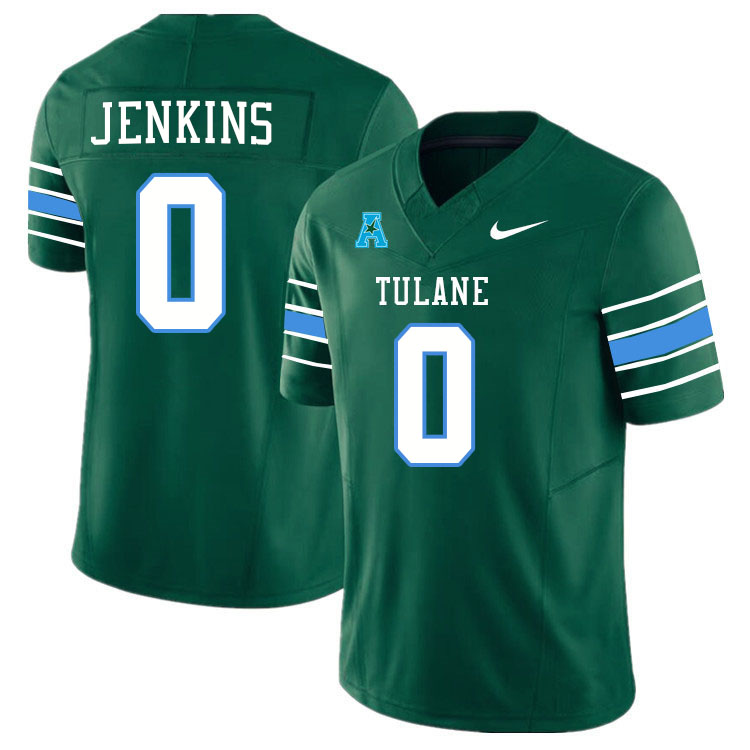 #0 Patrick Jenkins Tulane Green Wave Jersey College Football Uniforms,Apparels Stitched-Green